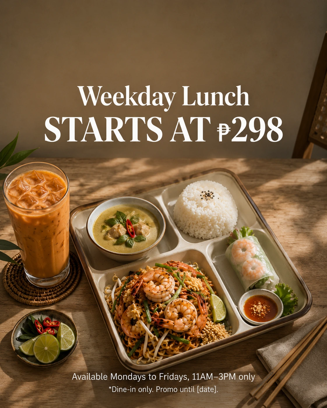 Weekday Thai Escape — Lunch Sets Starting at P298